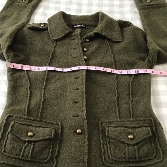 KASPER Knits kaki green blazer jacket in small 100% wool - Picture 9 of 14